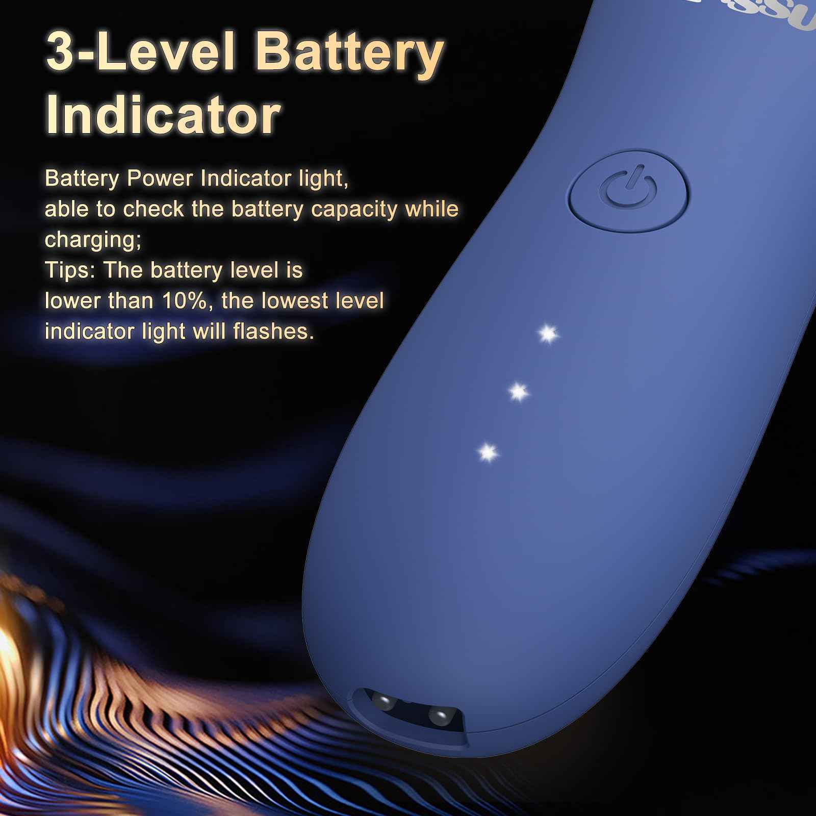 Electric Body Hair Trimmer for Men with Extra Skin-Safe Ceramic Blade, Ball Shaver Groomer w/LED Light& Charging Dock, Pubic Groin Hair Trimmer Male Razor Waterproof (Blue-with Charging Light)