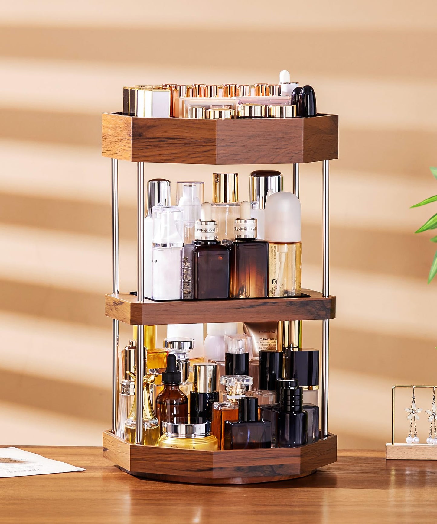 Homde Makeup Organizer 360 Degree Rotating Cosmetic Storage Display Perfume Organizer Cologne Organizer