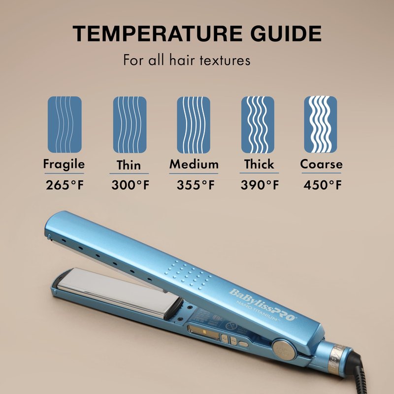 BaBylissPRO Nano Titanium Ionic Flat Iron Hair Straightener, 1/4" Hair Straightener Iron for Smooth, Shiny, Frizz- Free Hair and All Hair Types