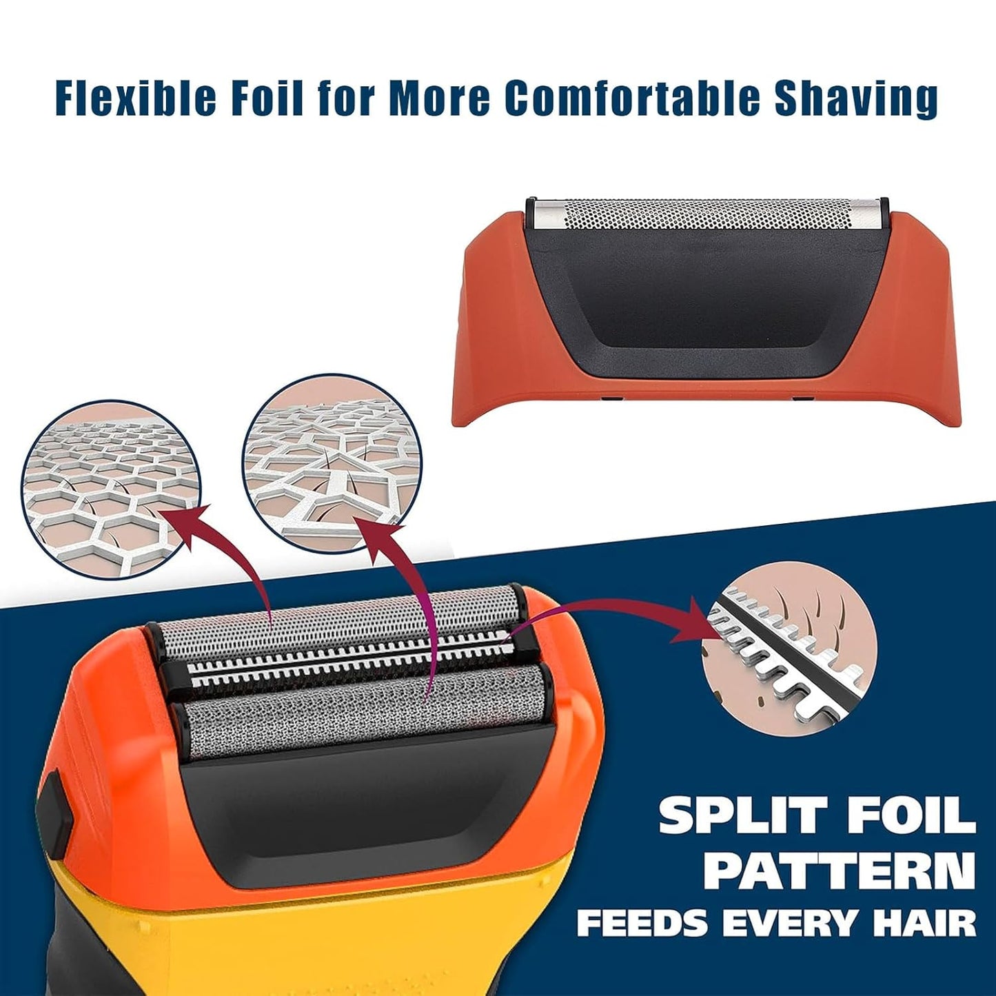 Wahl Shaver Replacement Foils & Cutters - Compatible with 7061 Series | Orange