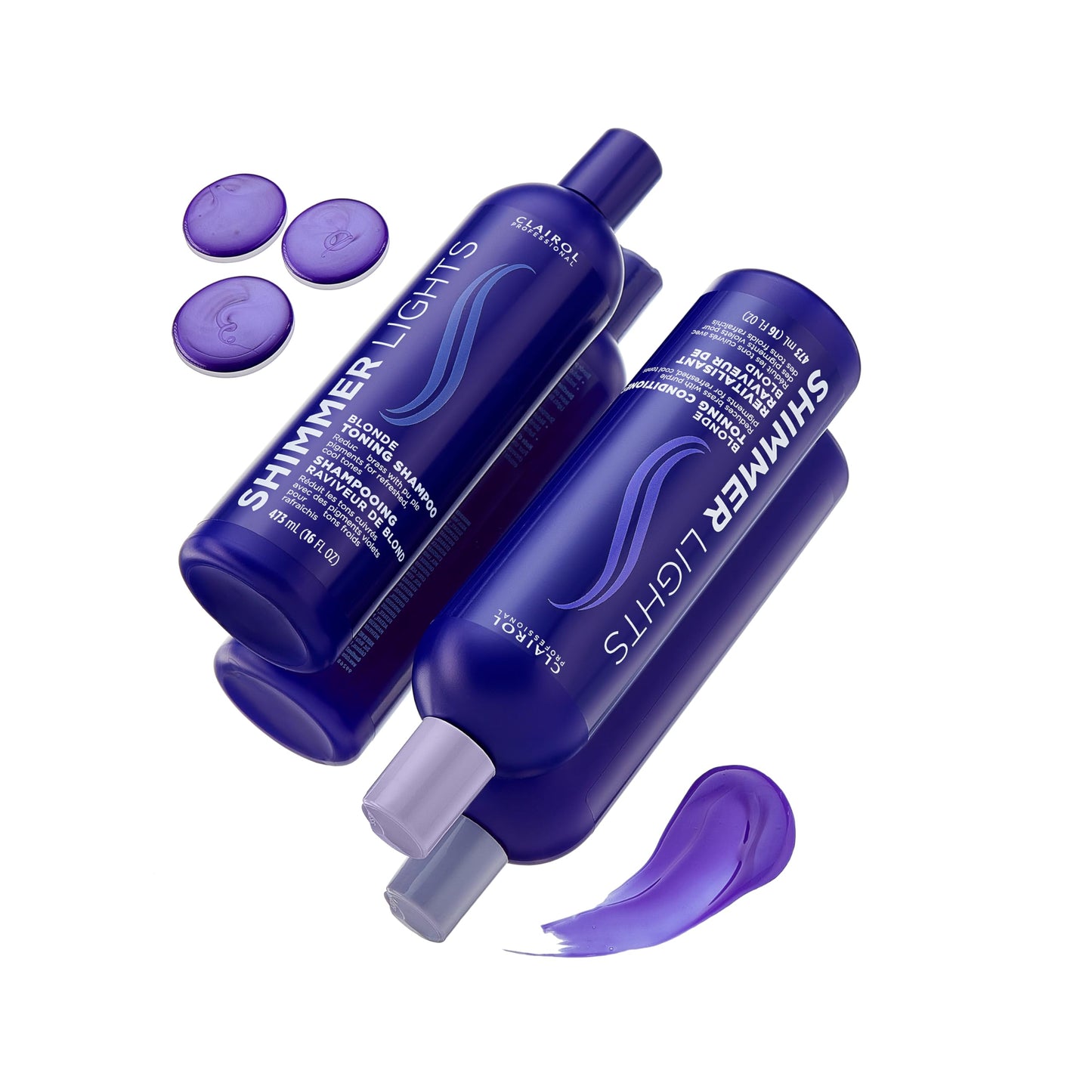 Clairol Professional Shimmer Lights Purple Conditioner, 31.5 fl. Oz Neutralizes Brass & Yellow Tones For Blonde, Silver, Gray & Highlighted Hair Packaging May Vary