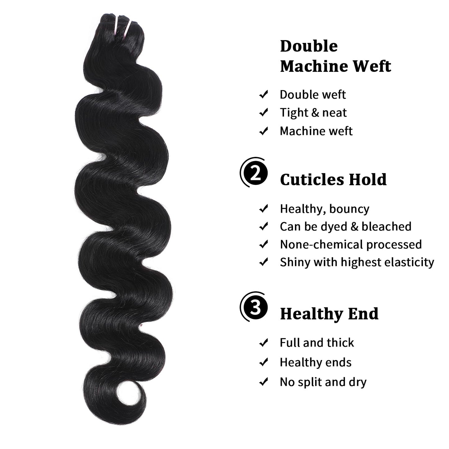 15A Raw Indian Human Hair Bundles Body Wave Bundles Human Hair,Triple Lifespan Virgin Remy Hair,No Tangle Shedding,Keep Texture Silky Soft After Multiple Washes (1 Bundle Natural Black, 14 inch)