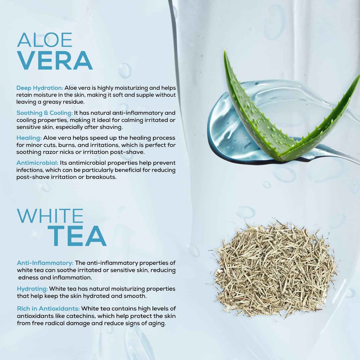 Organski Shave Gel for Men – 19.6 fl oz | Non-Foaming, Razor-Glide Formula with Aloe Vera & White Tea | Cooling Scent | Soothes & Moisturizes Sensitive Skin