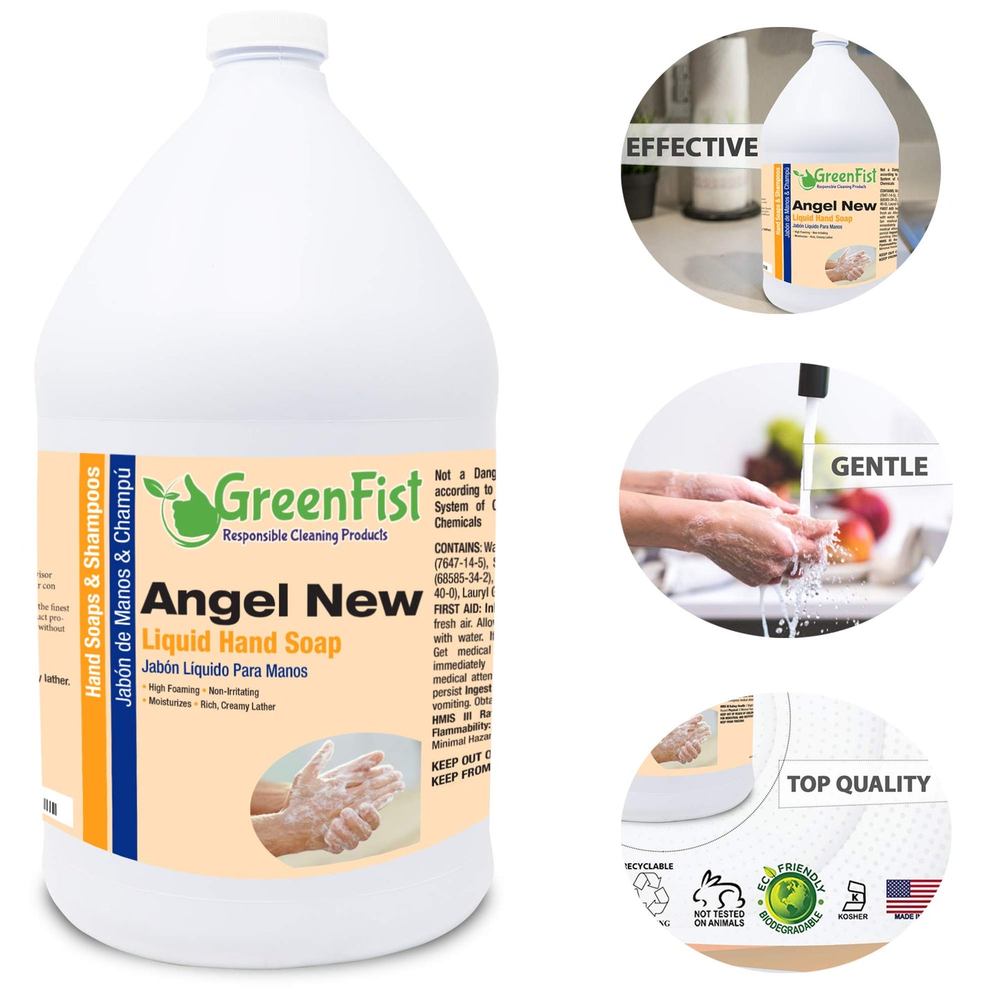 GreenFist Lotionized Hand Soap [ Liquid Gel Refill ] Made in USA, 128 Ounce (1 Gallon) (Coconut Lime)