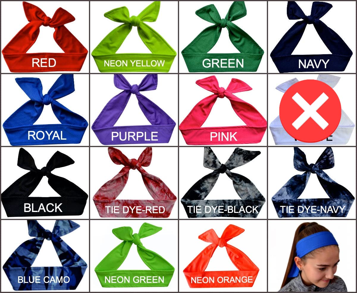 Custom Personalized Sport Tie Headband in Metallic Silver You Pick Headband Color and Font