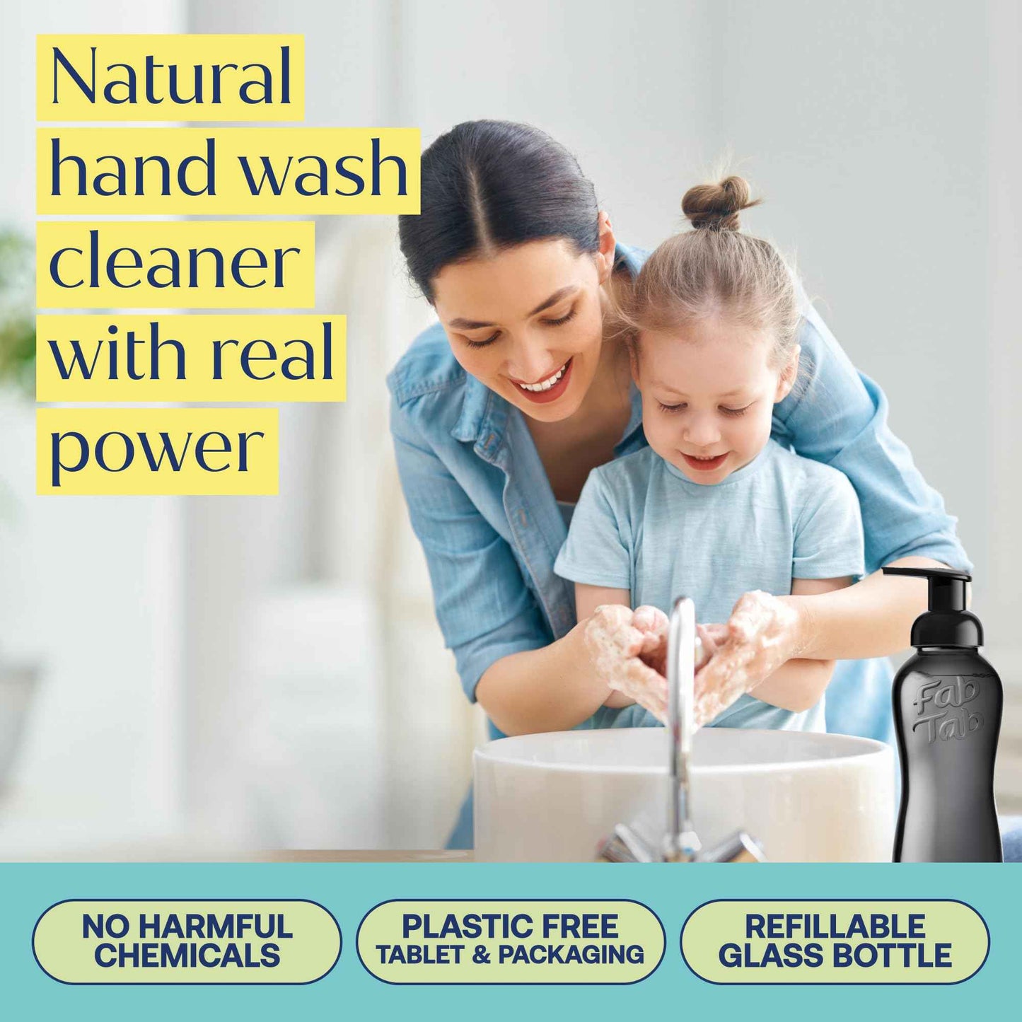 Foaming Hand Soap - Luxurious Scents And Foaming Lather, Botanical Tablets, Just Add Water - Affordable Refill Tablets - Reusable Soap Dispenser - Fab Tab (Single)
