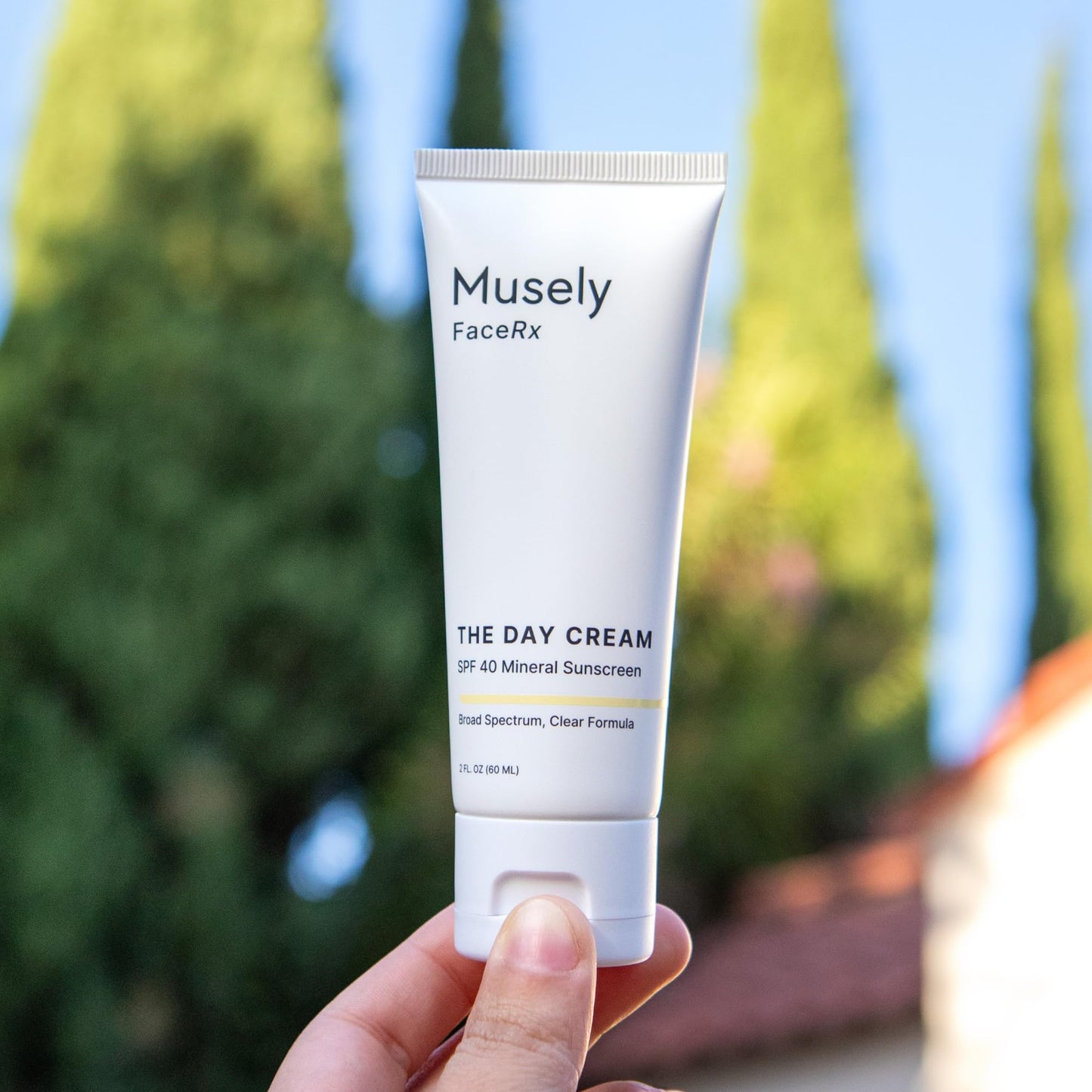 Musely Day Cream Mineral SPF 40, Clinical Grade Sunscreen, Broad-Spectrum, Water Resistant, 2 Fl Oz, Clear Color, 2x Bundle