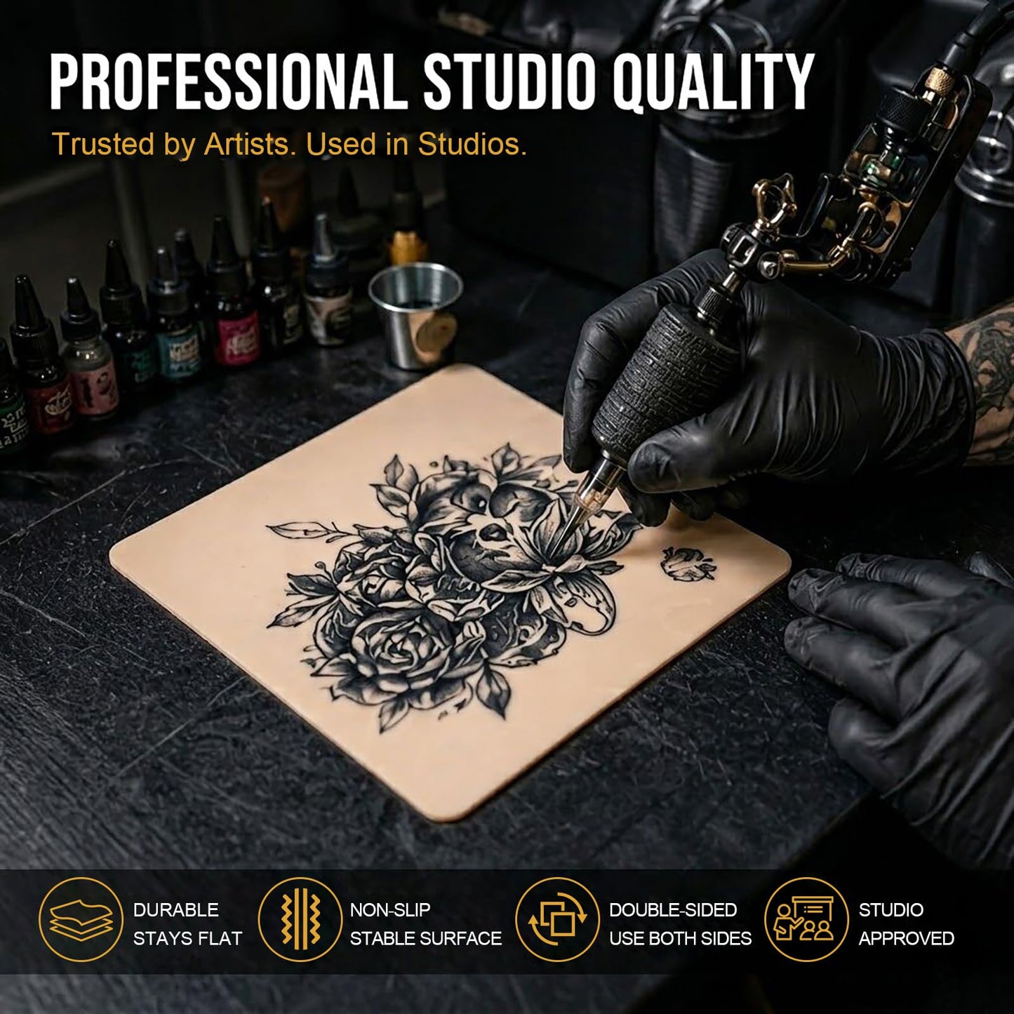 3MM Fake Skin Tattoo - Jconly 20Pcs Practice Skin Double Sides Thick Fake Skin Tattoo Skin, 8×6 in Fake Skin for Beginners and Experienced Tattoo Artists…