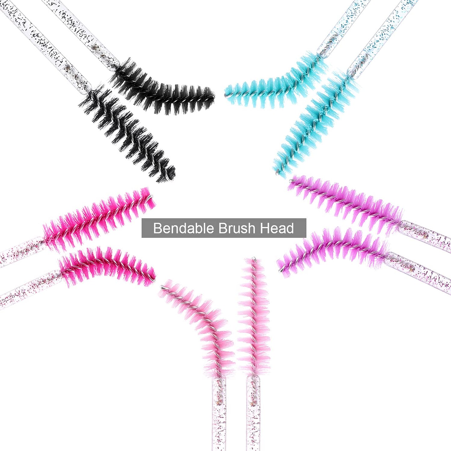Tbestmax Disposable Mascara Wands - Eyelash Brush Spoolies for Extensions | Colorful Set of 200