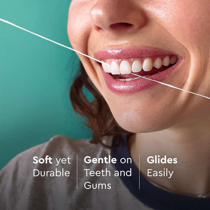 Smile Expanding Floss - Premium Waxed Dental Floss for Plaque Removal | Natural Mint, 2-Pack (30 Yards Each)