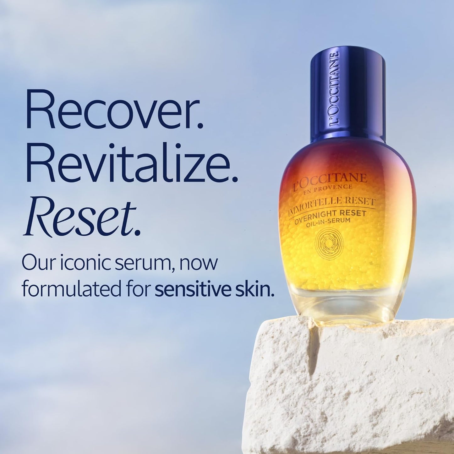 L'Occitane Immortelle Overnight Reset Oil-In-Serum - Revitalize Dull Skin & Smooth Fine Lines | 1.69 fl oz