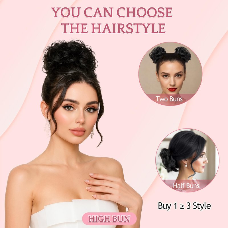 SEGO SEGOHAIR Hair Bun 100% Human Hair Natural Stright Messy Bun Hair Piece with Elastic Scrunchie for Women & Girls- 2 PCS Medium Brown