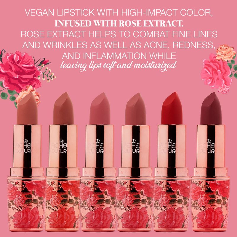 Rachel Couture Matte Lipstick with High Impact Color | Vegan & Cruelty Free | Infused with Rose Extract - 0.12 Oz - Rose