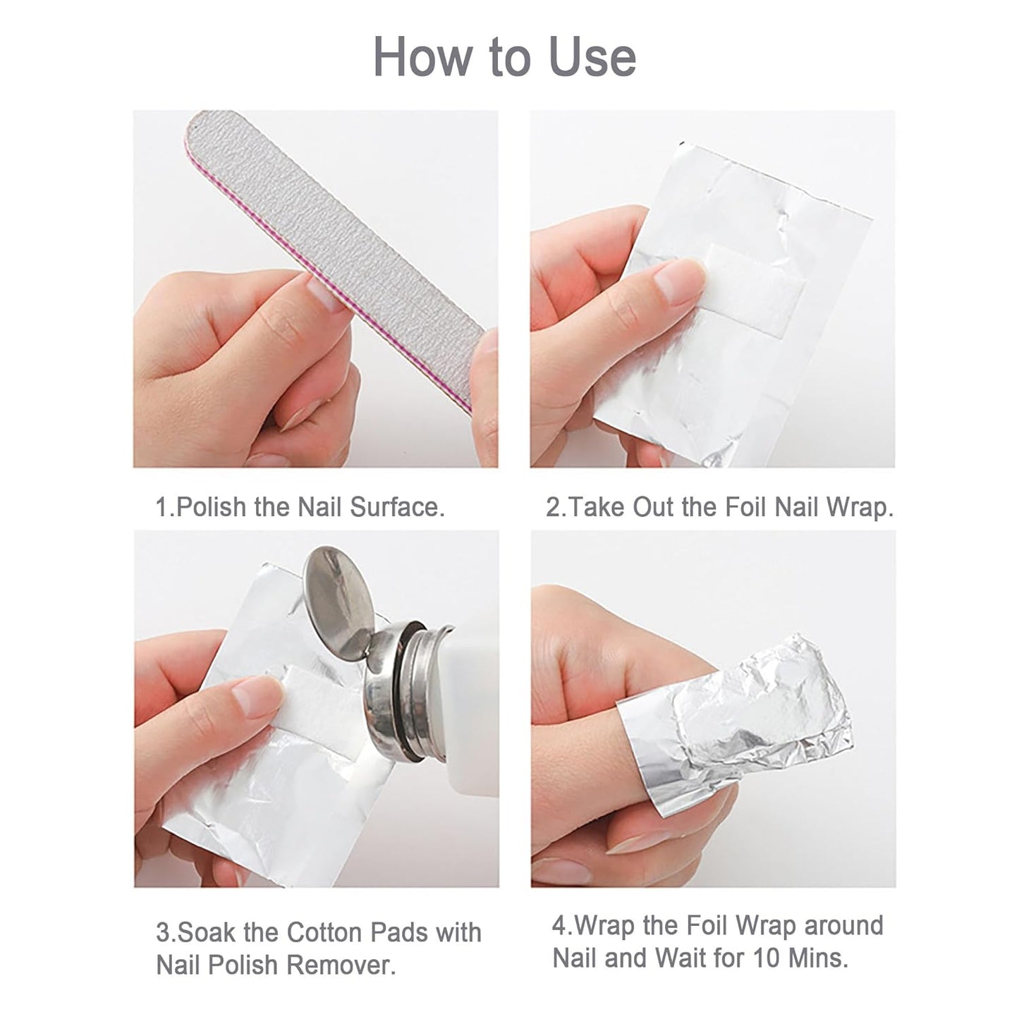 Nail Polish Remover Foil Wraps - 1000PCS with Lint-Free Cotton Pads | Soak Off Gel Nail Polish Removal Tool
