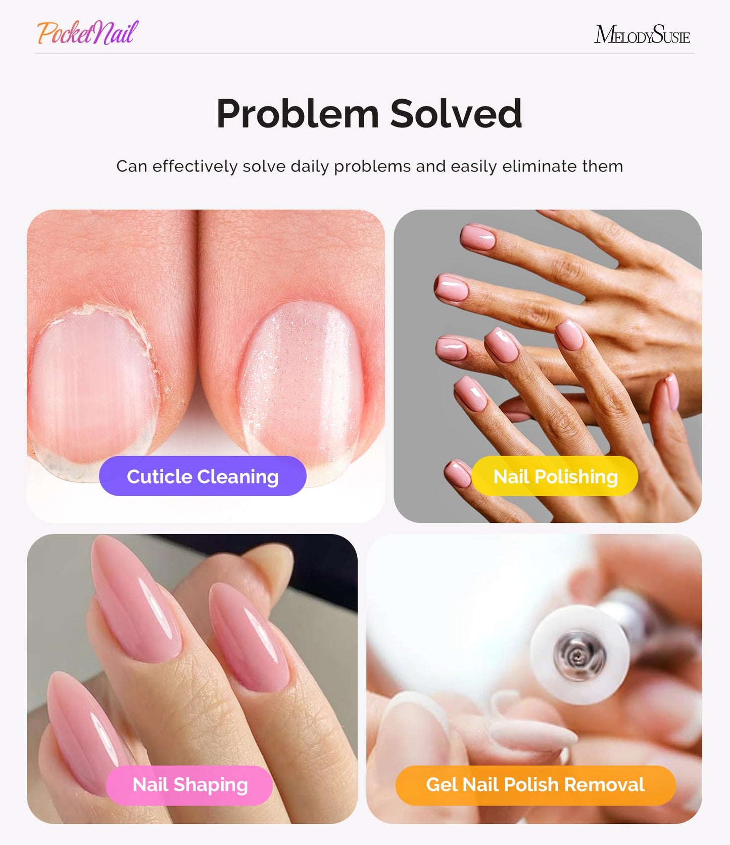 MelodySusie PocketNail Pen-Shaped Cordless Modular Nail Drill, PC100GR 20000RPM Slim Portable Rechargeable Electric File for Manicure Pedicure Nail Care, Shaping & Gel Removal at Home for Beginners