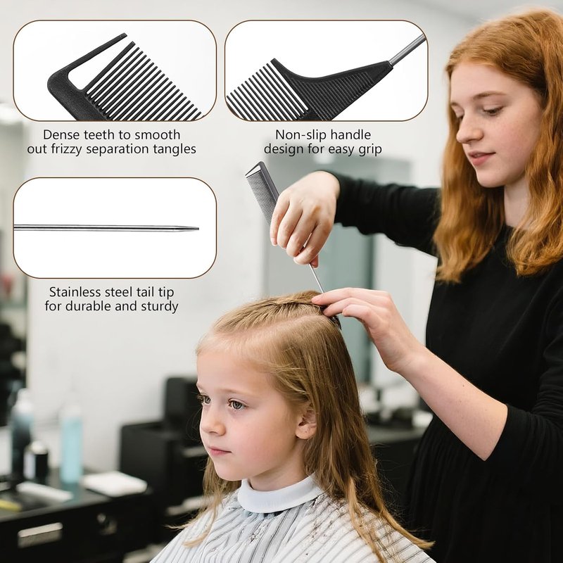 Boar Bristle Hair Brush - Smooth Flyaways & Frizz Control | Ideal for Sleek Ponytails, Buns & Edges