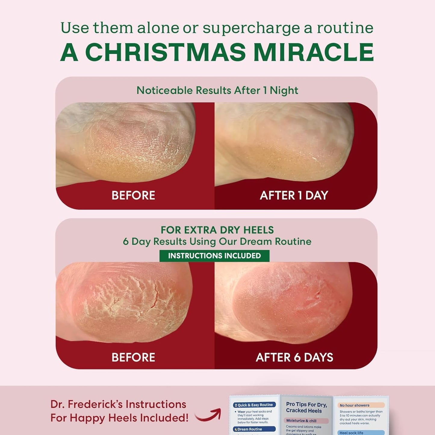 Dr. Frederick's Original Fuzzy Heel Socks, Holiday Special Edition, 3 Pairs