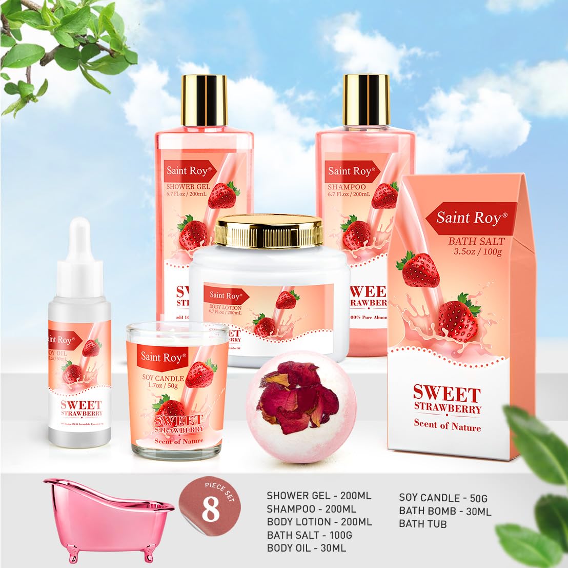Spa Gift Basket, Spa Kit for Women, Bath & Body Gift Set, Home Spa Bath