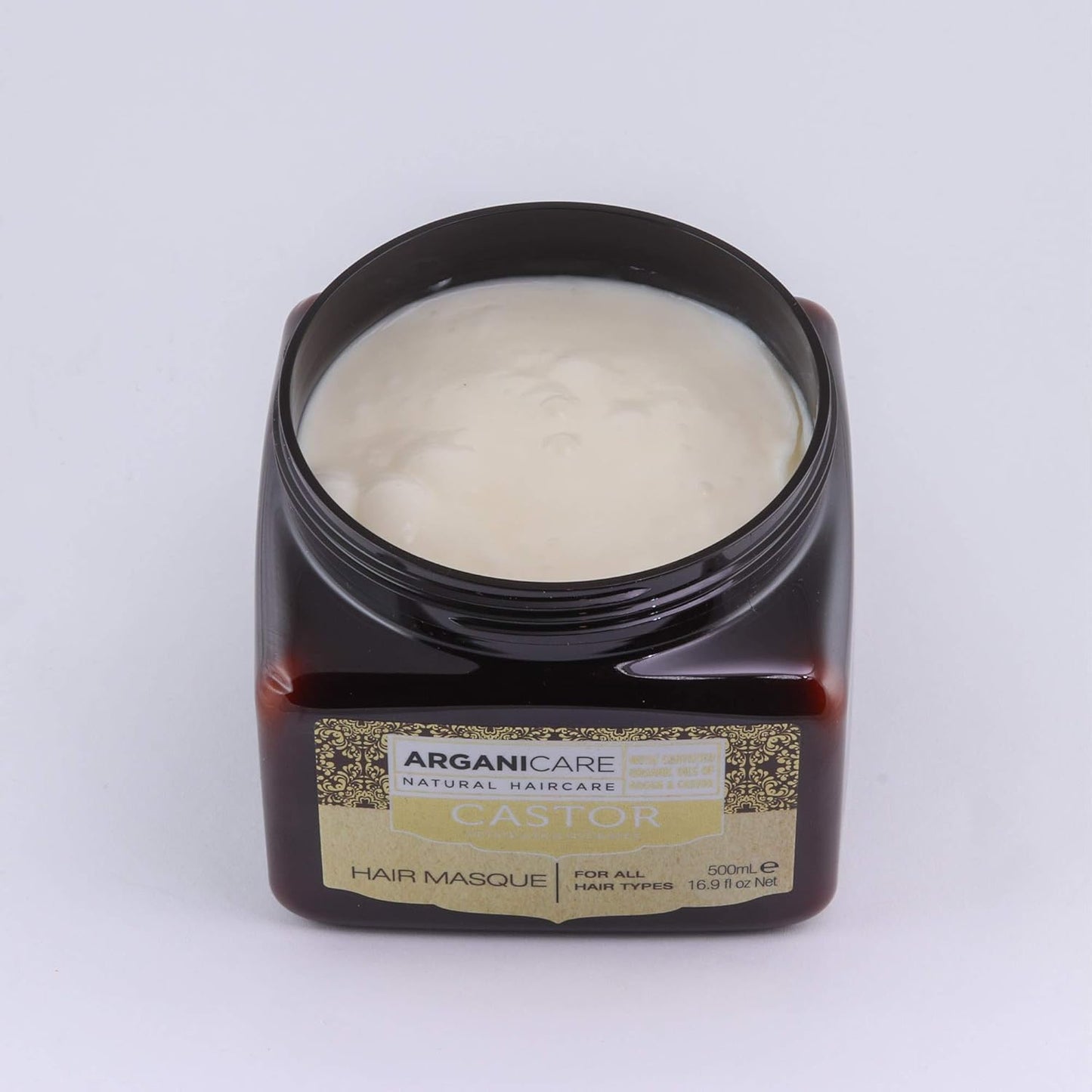 Arganicare Natural Organic Castor Oil & Argan Oil Hair Mask - Deep Conditioning Treatment for Dry, Damaged Hair | 16.9 Fl. Oz.