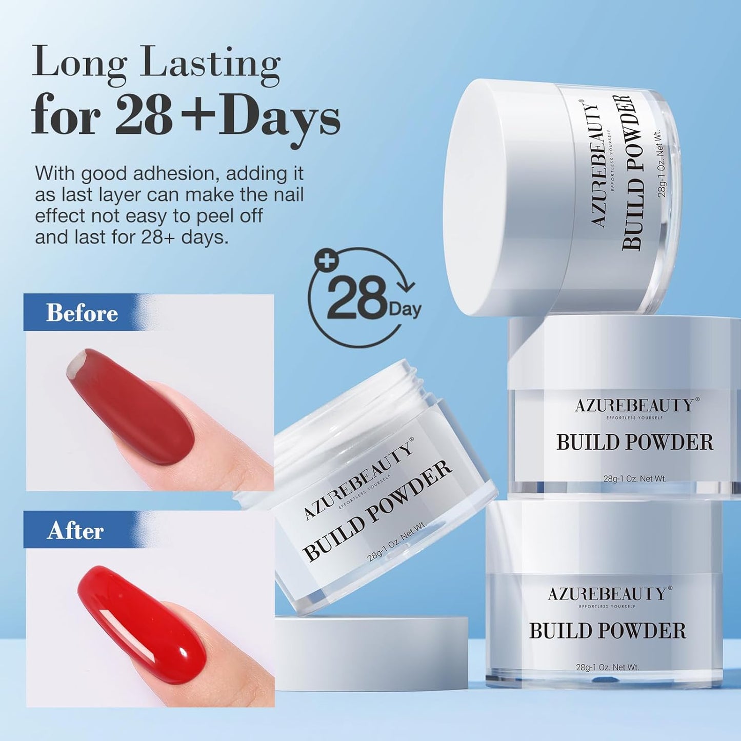 Clear Dip Powder for Nails - Essential Dipping Build Powder + 4 Dip Powder Liquids Set | 15ml/0.5oz