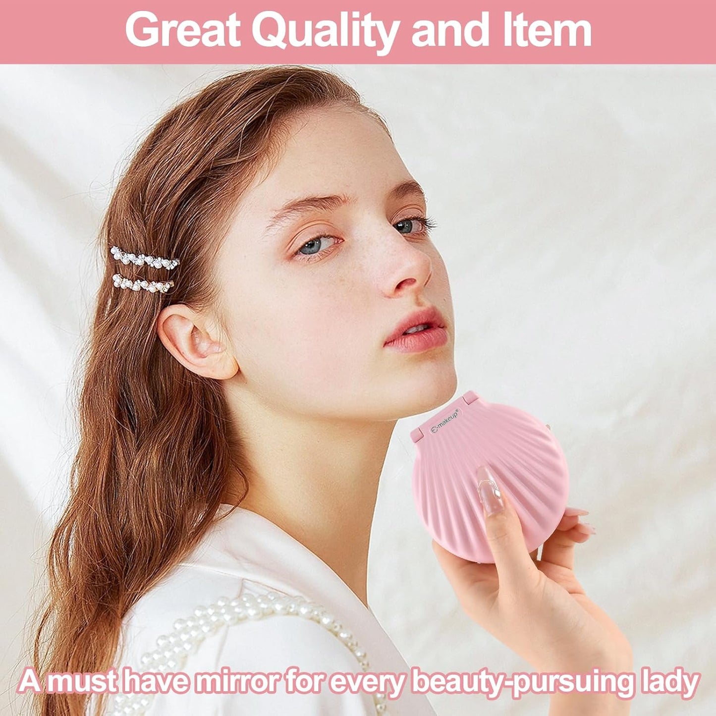 Compact Makeup Mirror with Lights - 2-Sided Folding Magnifying Mirror 3.5” | Lightweight & Shatterproof Gift for Women