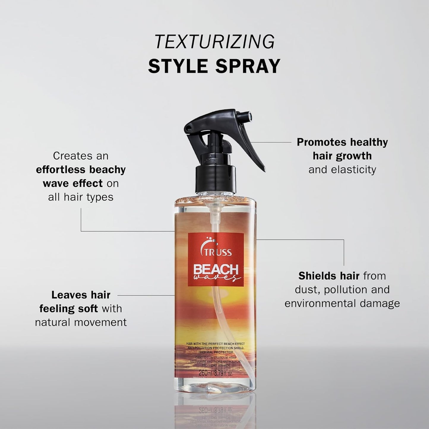Truss Beach Waves Leave-In Spray Treatment - 8.79 Oz | Effortless Beachy Texture