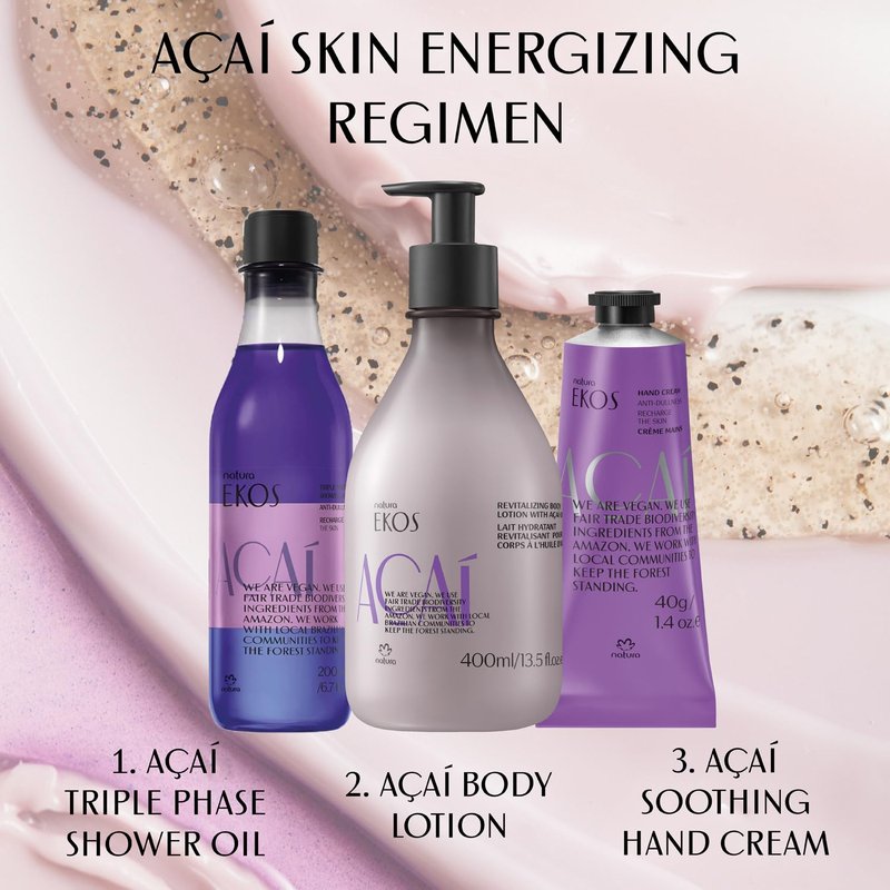 Ekos Açaí Hand Cream - Anti-Dullness Moisturizer for Fast Absorption | Vegan Skin Care - 2.6oz (75g)