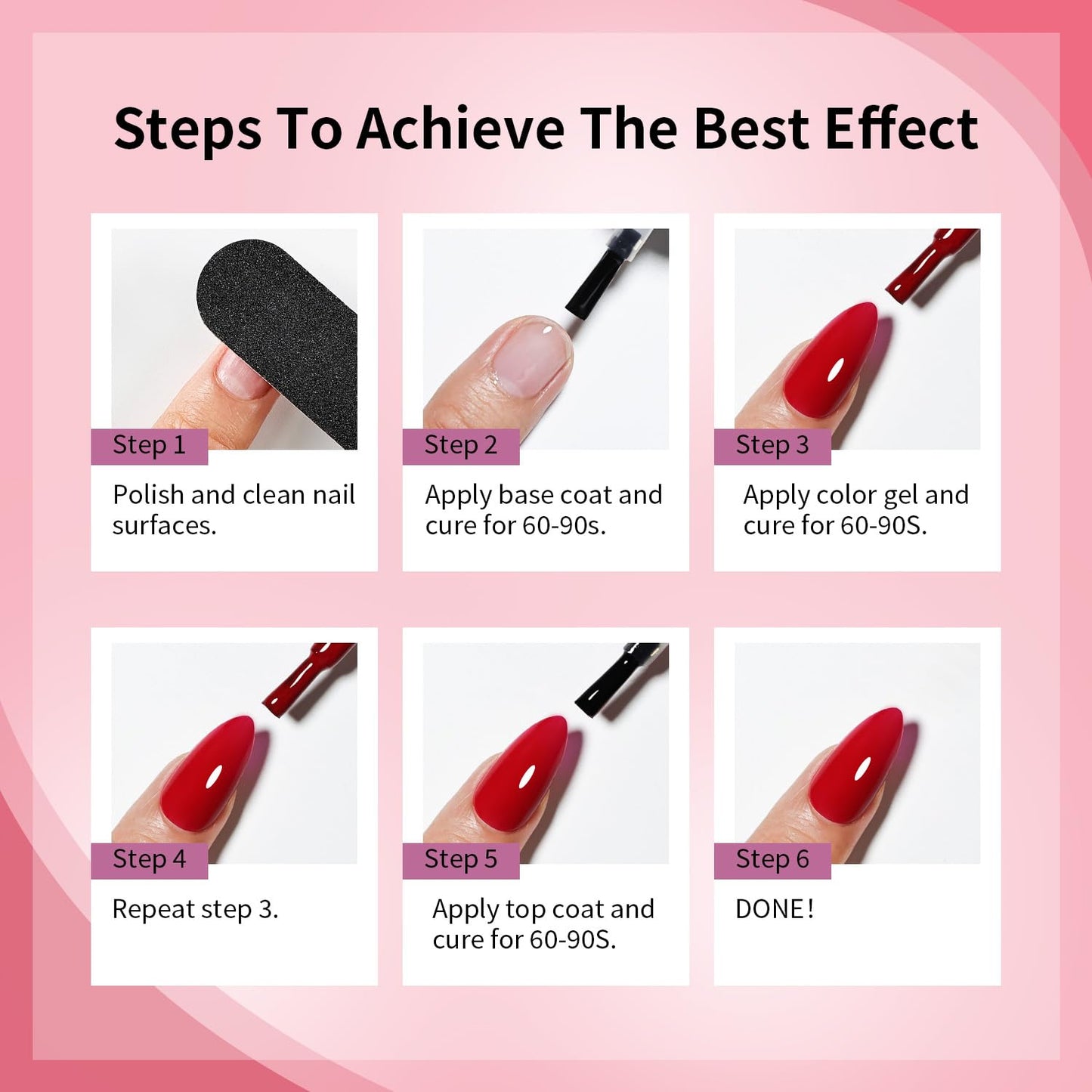 JODSONE 30 Colors Gel Nail Polish Set Same Color Same Bottles 6 PCS of Functional Gel Polish