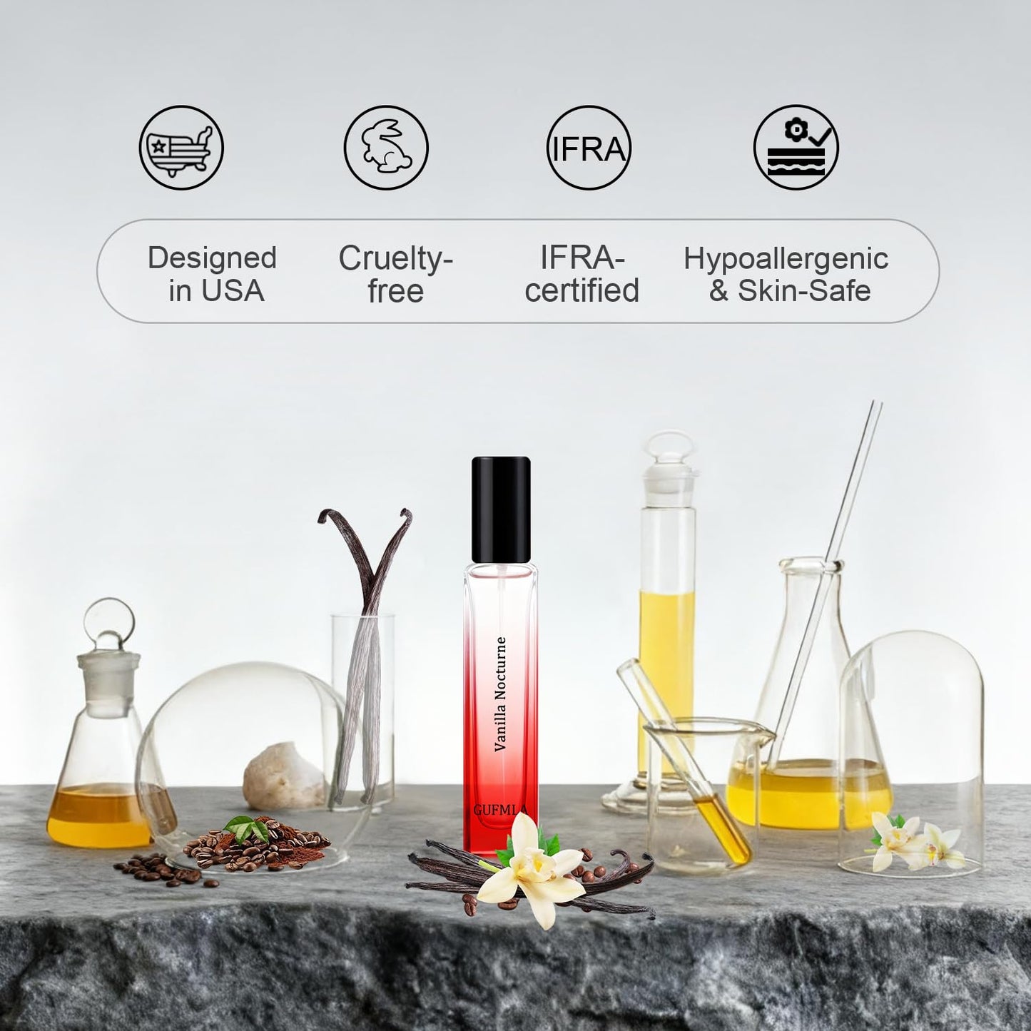 GUFMLA Pheromones Perfumes for Women - Vanilla Nocturne Long Lasting Eau De Parfum Cologne, Featuring an Amber Vanilla Perfume in a 15ml / 0.5fl.oz Travel Size Perfume Spray