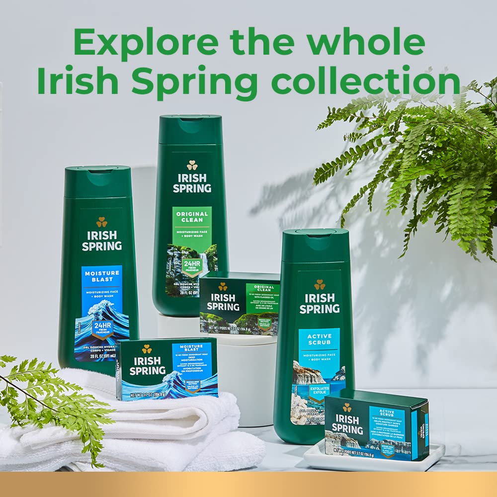 Irish Spring Men's Body Wash - Aloe Mist Shower Gel, 20 Oz | 4 Pack