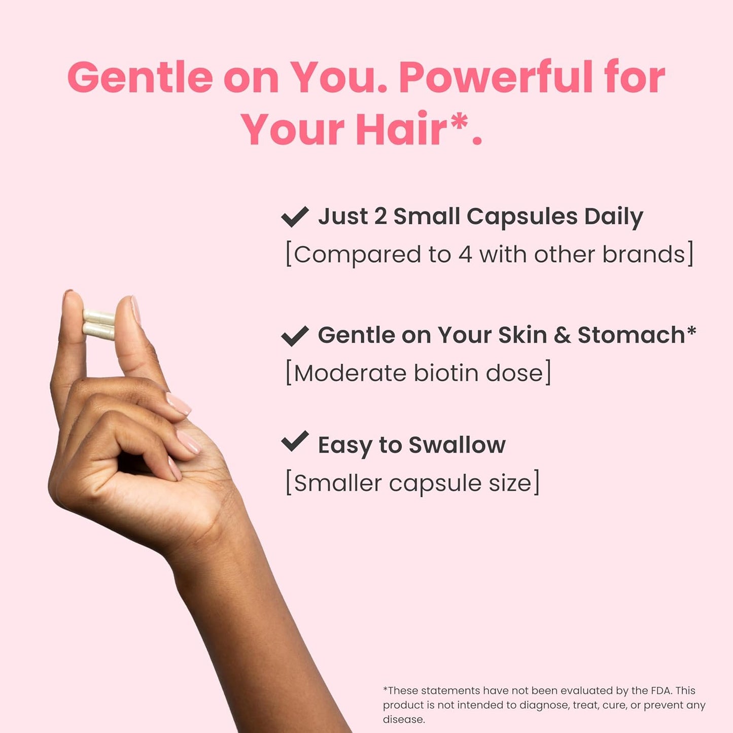 Hair Growth Vitamins - Vegan Formula for Faster Hair Growth | 60 Capsules with 5000mcg Biotin for Thicker, Fuller Hair & Enhanced Skin & Nail Health