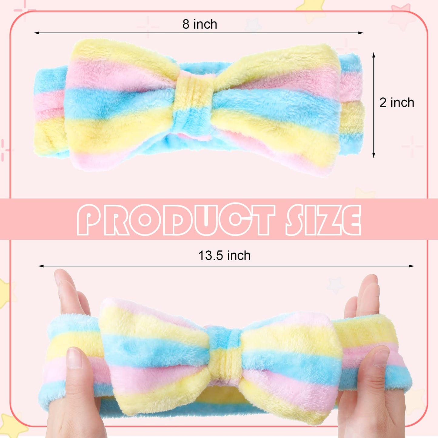 Yinder 40 Pack Bow Spa Headband Coral Fleece Makeup Headband Soft Face Wash Headbands Cosmetic Skin Care Headbands Facial Head Wraps Cute Bow Head Bands for Women Girls Shower Supplies(Various Style)