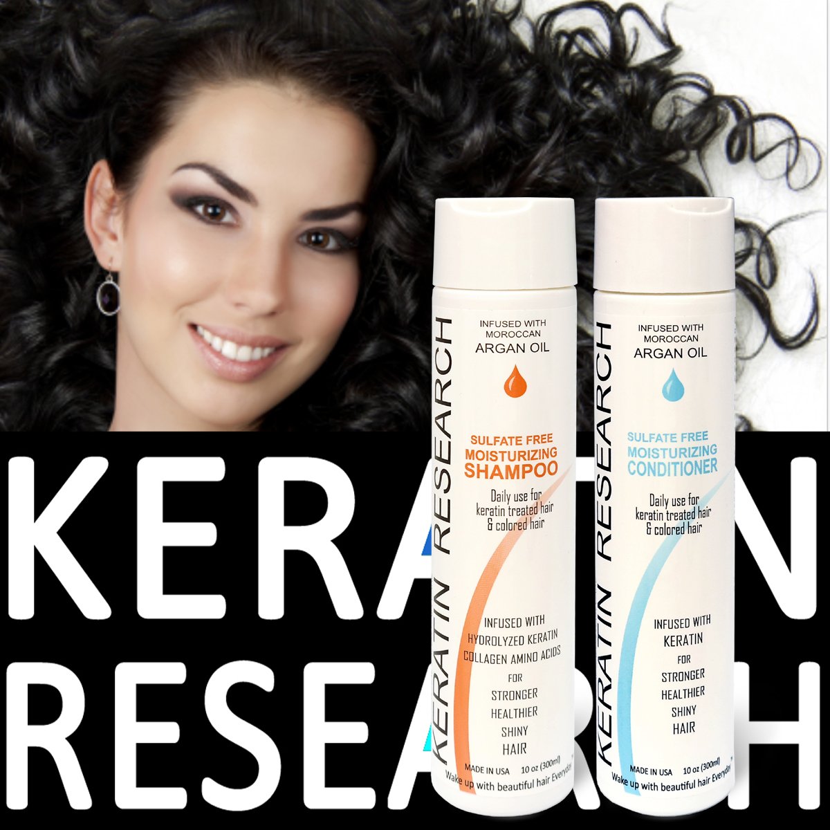 Keratin Research Shampoo & Conditioner Set - Sulfate-Free, Nourishing for Colored Hair | 20oz