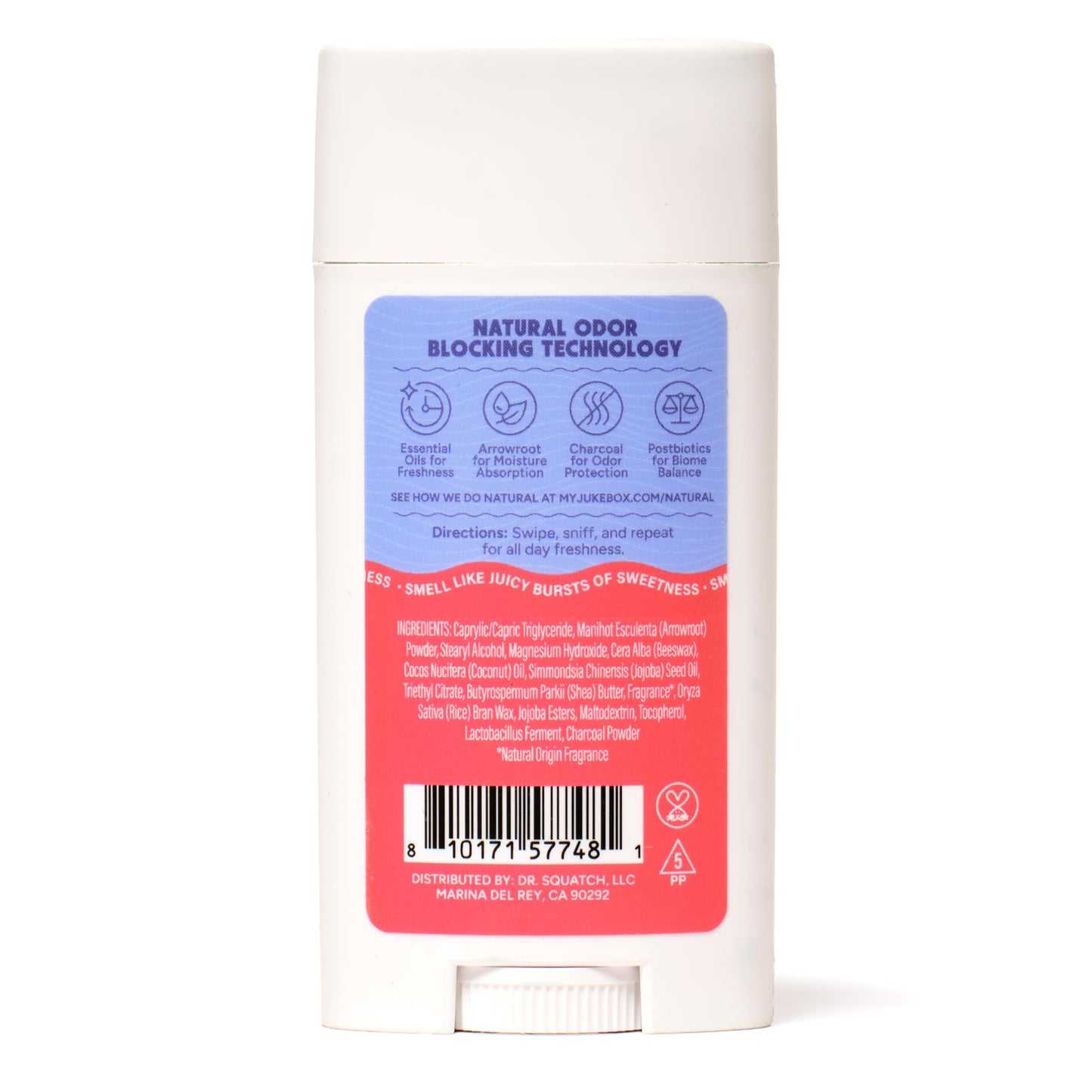 JUKEBOX Natural Deodorant for Women–Watermelon Disco–Aluminum-Free, No Baking Soda, No Harsh Chemicals, Odor Blocking Technology, Watermelon,Cantaloupe, Agave-a Dr. Squatch Brand-2.65oz, 2 Pack