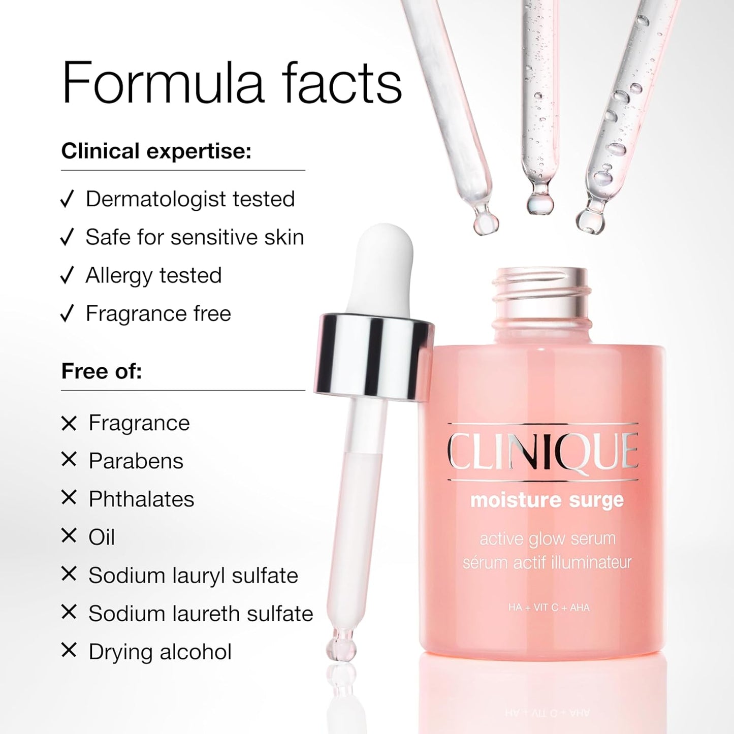 Clinique Moisture Surge Serum - Hydrating Lactic Acid & Vitamin C Formula | Lightweight & Oil-Free