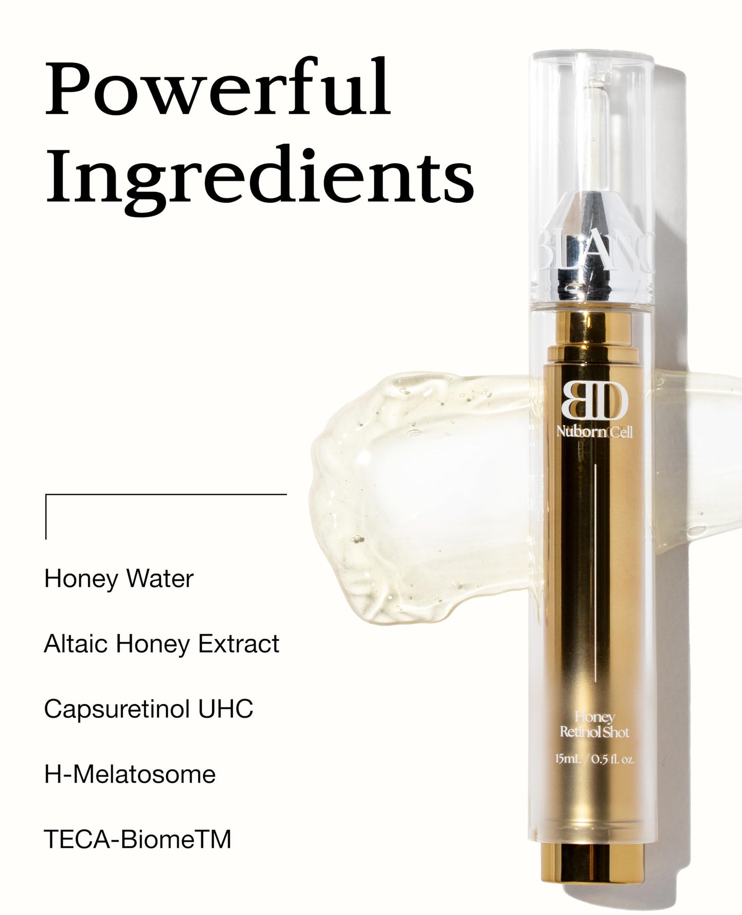 BLANC DUBU Nuborn Cell Honey Retinol Shot Anti Aging Serum | Korean Retinol Serum and Honey Skincare | Centella Skincare Facial Serum 15ml (0.05 fl oz)