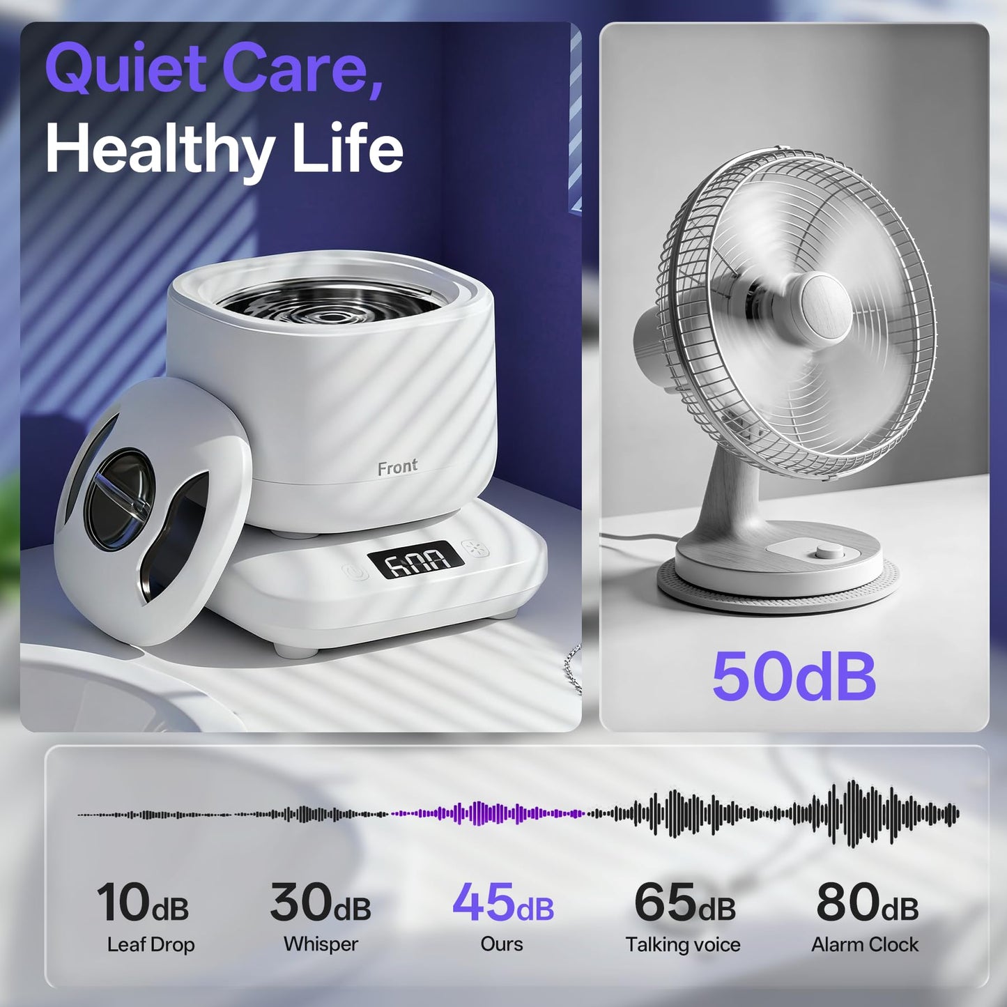 Ultrasonic Jewelry Cleaner with Detachable Tank, Makeup Brush Cleaner Machine
