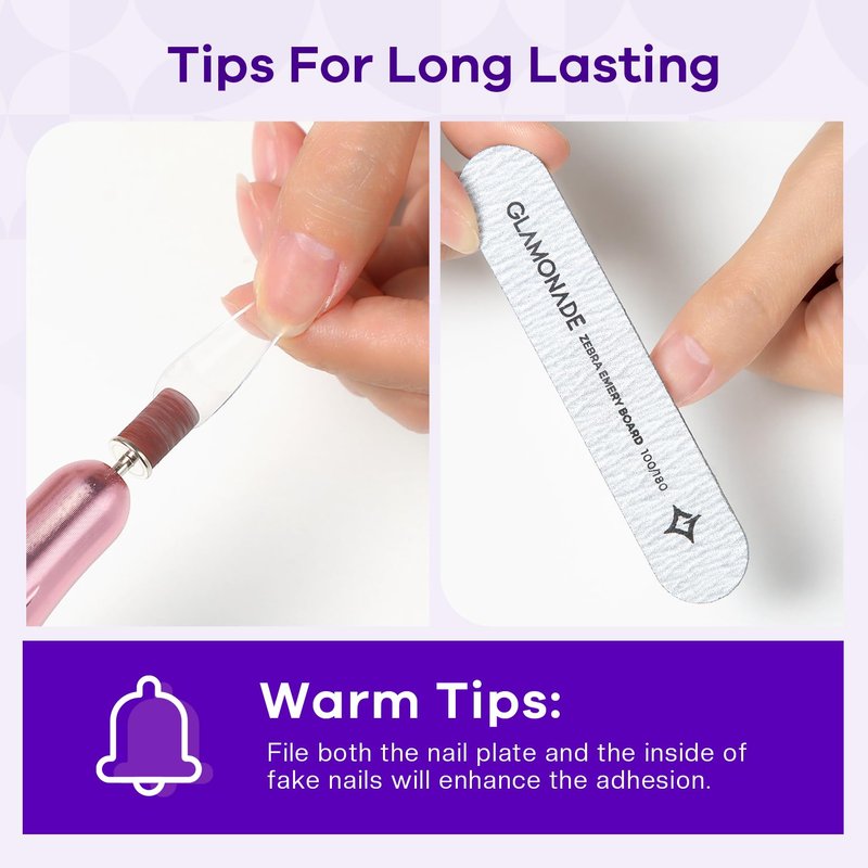 Glamonade Super Strong Nail Glue: Press on Nails, Acrylic Nails, Fake & False Nail Tips Glue - 10ml Brush on Professional Easy Long-Lasting Adhesive(10ml*3)