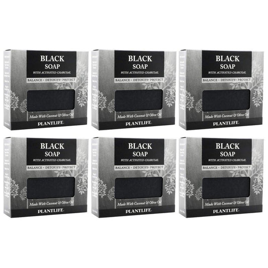 Plantlife Black 6-Pack Bar Soap - Moisturizing and Soothing Soap for Your Skin - Hand Crafted Using Plant-Based Ingredients - Made in California 4.5oz Bar