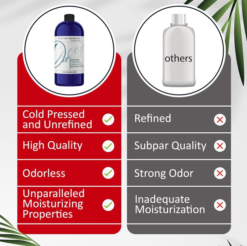 Bitter Almond Oil - Pure Unrefined Cold Pressed Vegan Carrier Oil | 32 oz for Skin, Hair & DIY Cosmetics