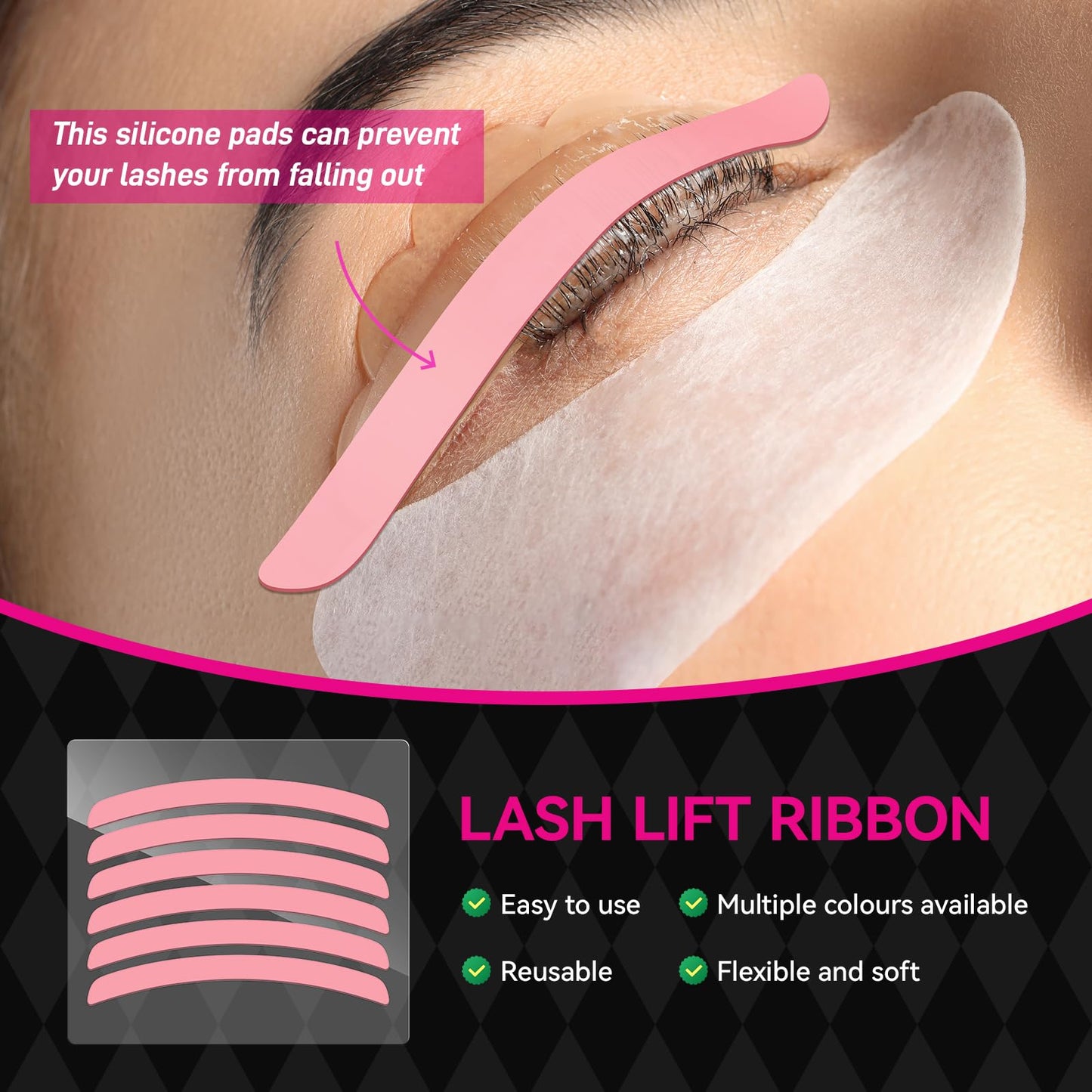 Lash Lift Glue Balm Kit, Upgraded Eyelash Lift Glue Balm with Lash Lift Pads and Brush for Perfect Eyelash Perm & Brow Lamination, Easy to Apply and Fast Drying & Strong Hold