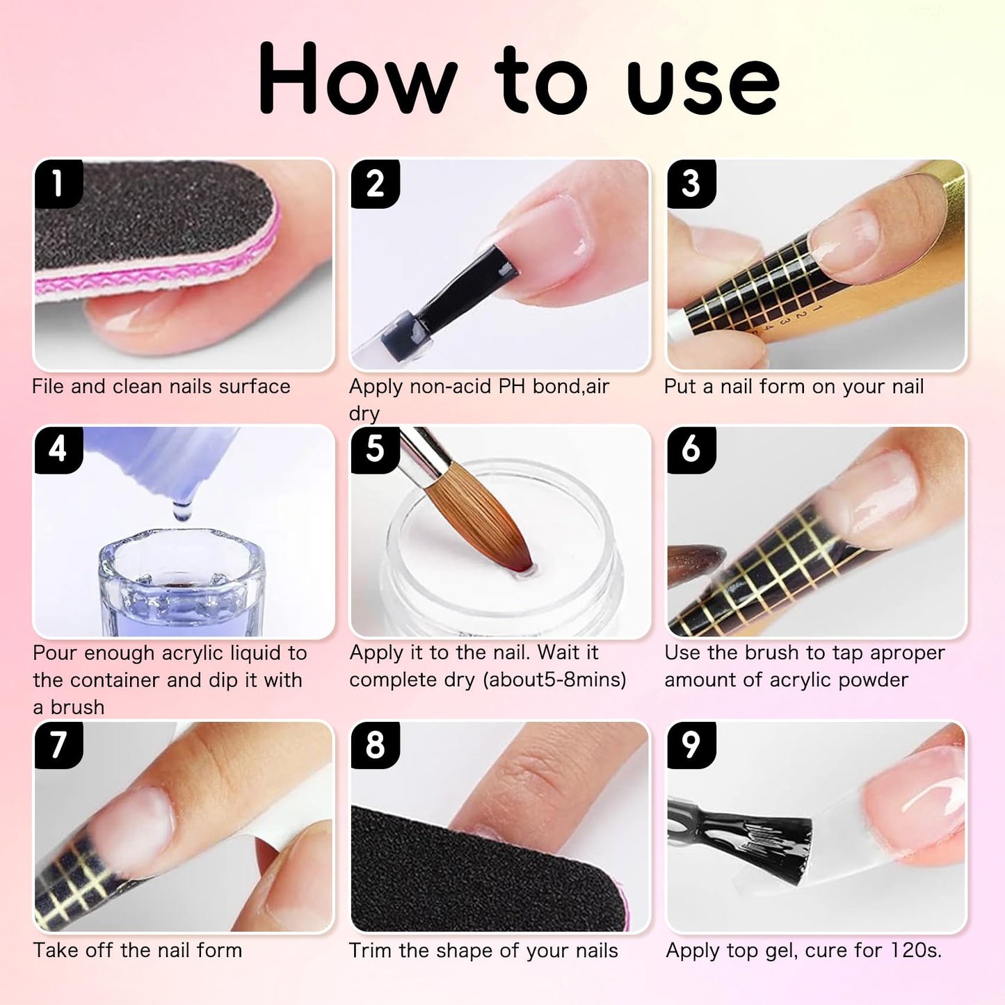 36 Color Acrylic Nail Powder Set, Acrylic Powder Nail Art 3D Sculpture French Extension for No Lamp Needed, Professional Salon Quality, Bubble Free & Long Lasting