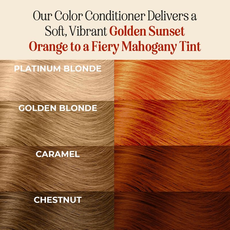 INH Semi Permanent Hair Color - Orange Hair Dye | Vegan, Ammonia & Sulfate Free | 6oz Color Depositing Conditioner