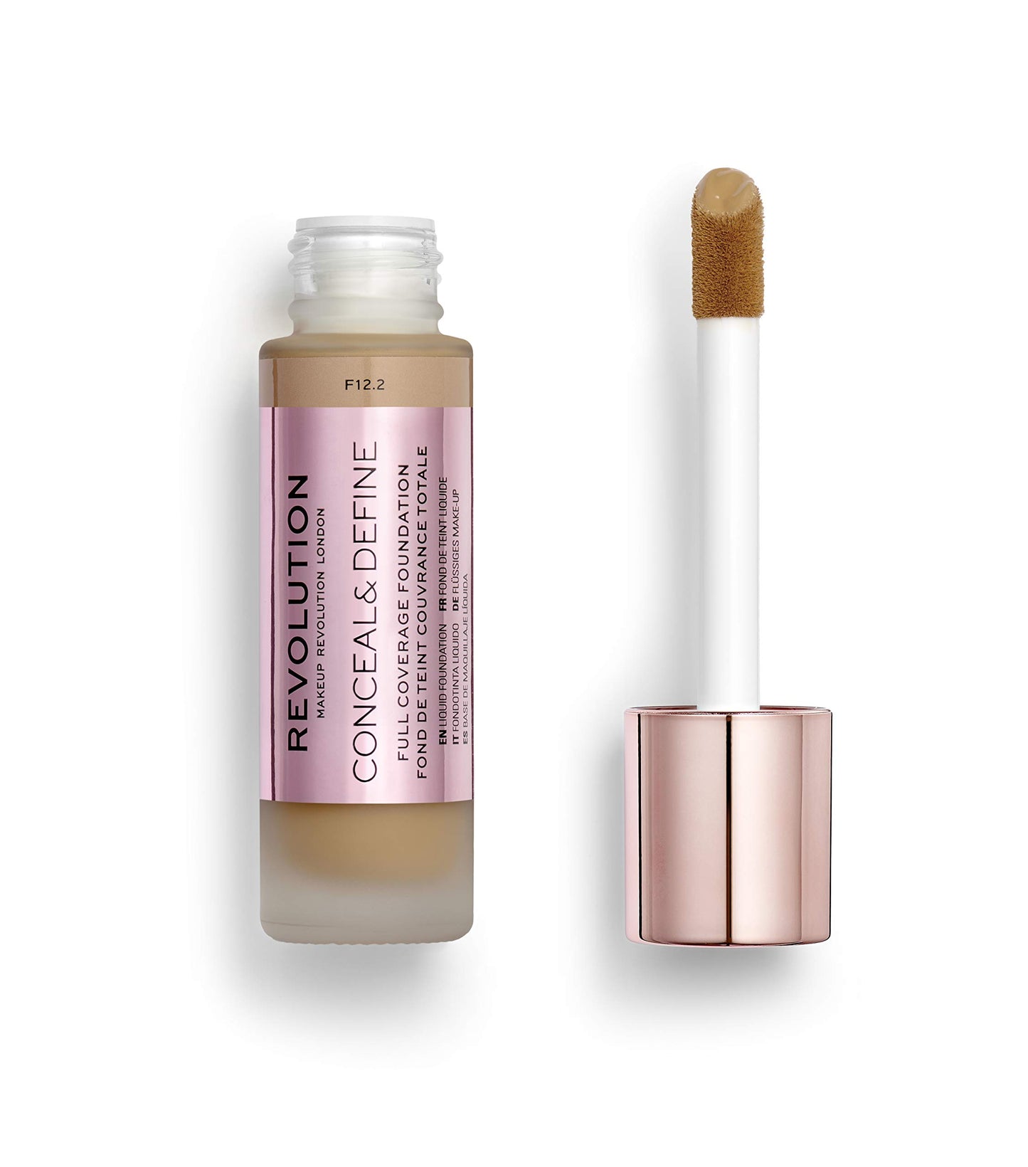 Makeup Revolution Conceal and Define Foundation, Full Coverage & Matte Finish, F9.2 for Medium Skin Tones, Vegan & Cruelty-Free, 0.7 Fl Oz