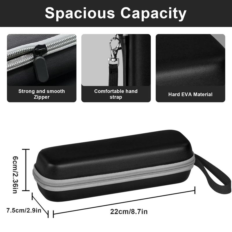 TUNYINSH Travel Case for Oral-B/Oral-B Pro/Phlips Sonicare Electric Toothbrush with 2pcs Toothbrush Heads Cover Cap, Portable Hard Protective Storage Bag with Accessories Storage (Black)