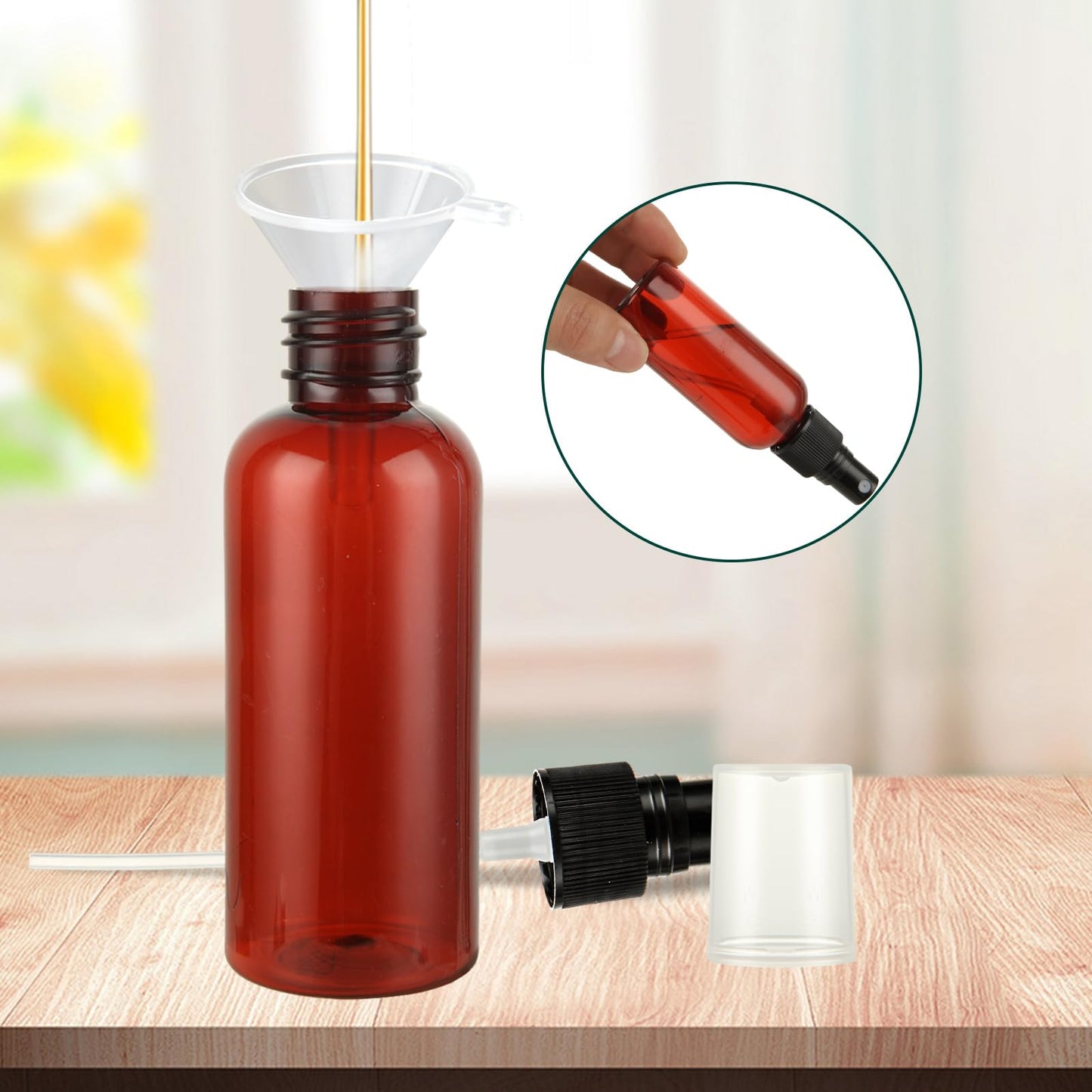 2oz Small Spray Bottle, 60 Pcs Plastic Spray Bottles Fine Mist Mini Spray Bottles Refillable Liquid Containers with Labels and 5 Funnel for Plants Cleaning Solutions, Essential Oils, Colognes, Travel
