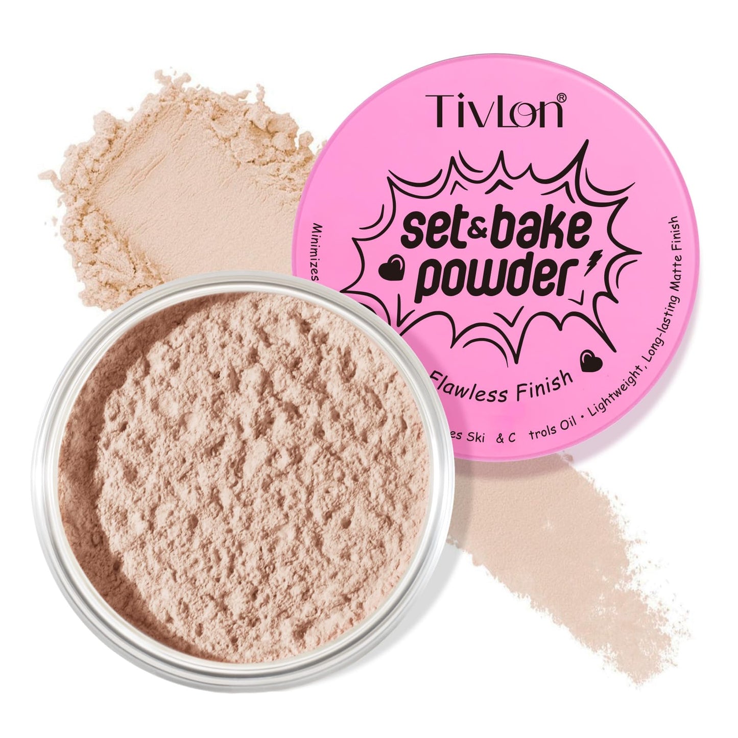 Setting Powder for Makeup, Extra Fluffy Loose Face Powder Poof, Soft Natural Face Makeup for Uneven Skin Tone, Blendable Oil Free Powder Foundation,Talc Free,Vegan,Cruelty-Free, 24g (#2 Natural Color)