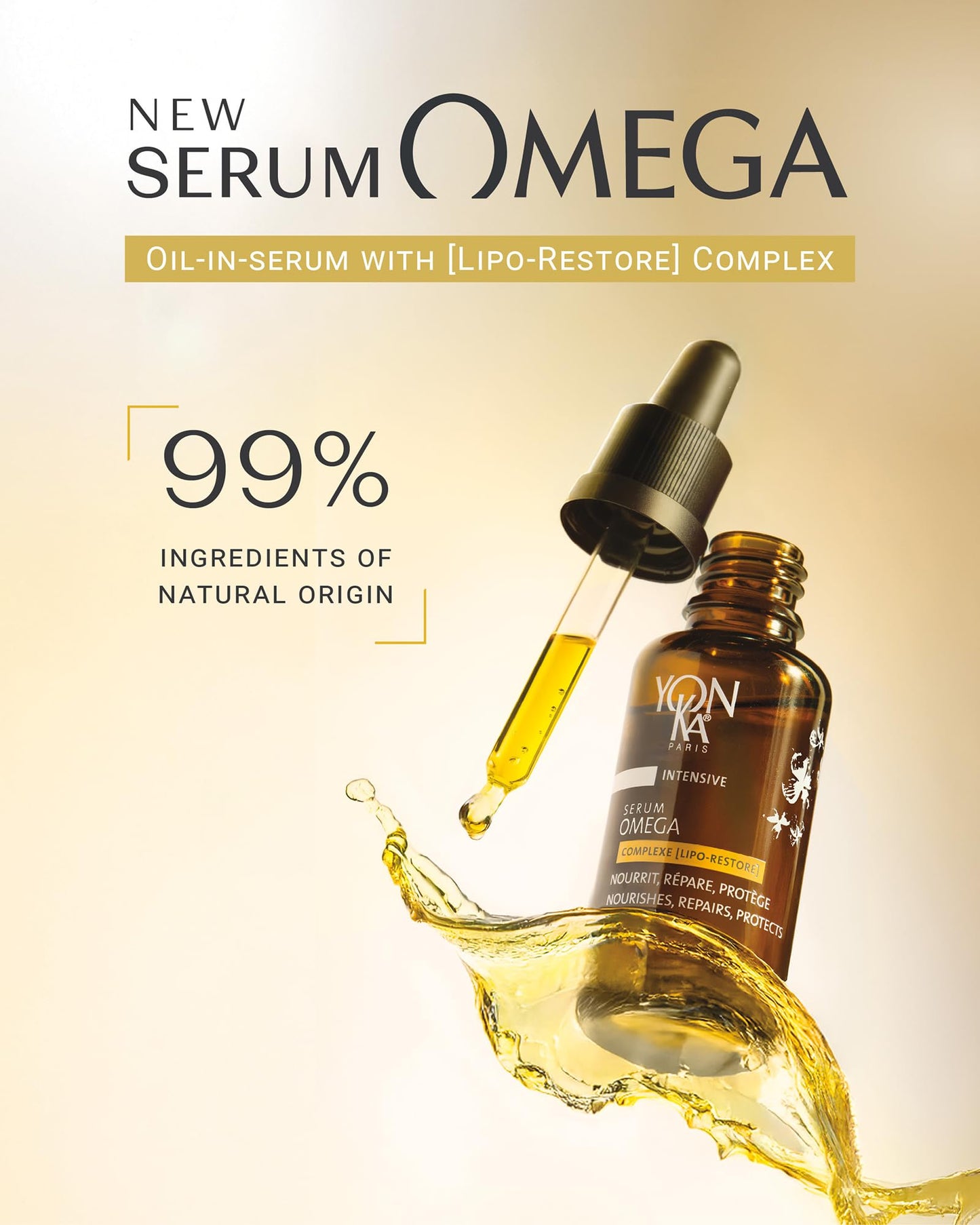 YONKA PARIS Serum Omega | Oil in Serum for Dry and Sensitive Skin | with Omegas 3,6,9 Lipo Restore Complex | Nourish, Smooth and Reduce Redness| Vegan Dermatologist Tested | Made in France | 1 Fl Oz