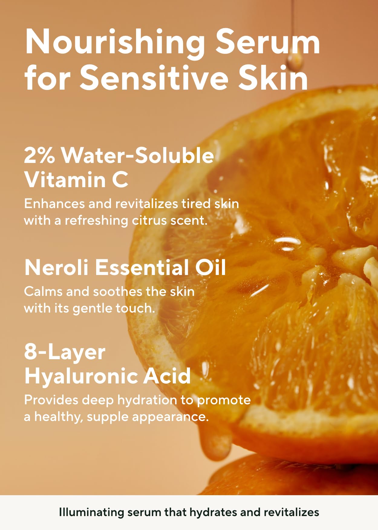 AROMATICA Glow Vita C Toning Serum Orange & Neroli - Orange Vitamin C Serum for Face with Hyaluronic Acid for Sensitive Skin (30ml/1.01 fl. oz)