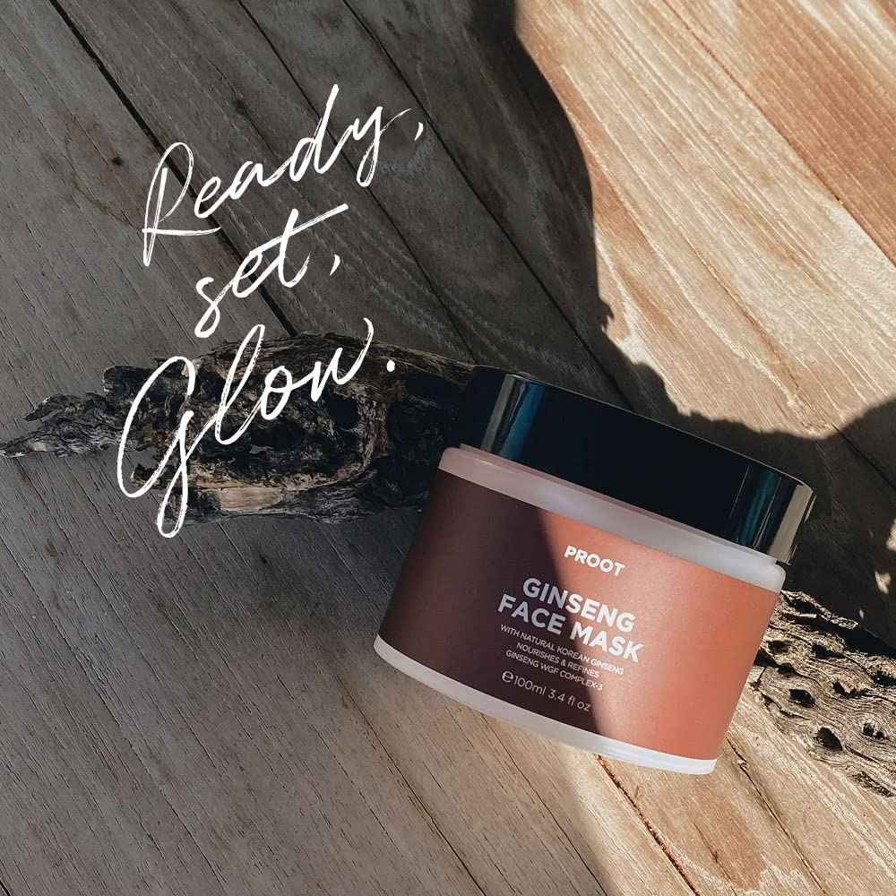 PROOT Ginseng Face Mask | 52.9% Korean Red Ginseng Extract | Skin Rejuvenating Formula for Wrinkles, Fine-Lines, Firmness and Elasticity | Korean Skin Care, Vegan, Cruelty-free | 3.4 fl. oz.